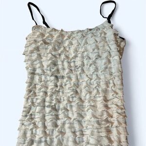 Charlotte Russe Cream Ruffle Camisole